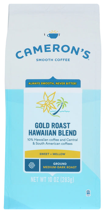 CAMERONS COFFEE: Gold Roast Hawaiian Blend Ground Medium Dark Roast Coffee, 10 oz