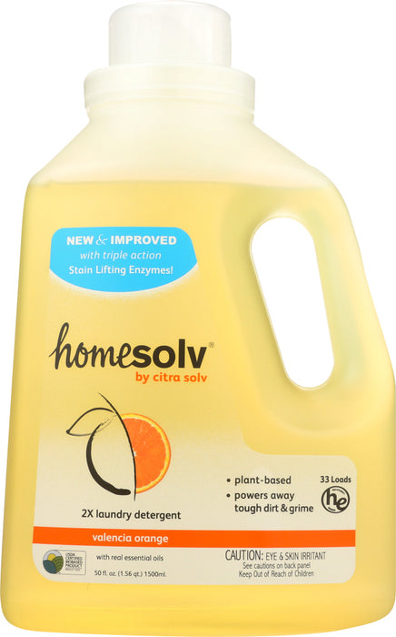 CITRA SOLV: Natural Laundry Detergent 2X Concentrate Liquid Valencia Orange, 50 oz
