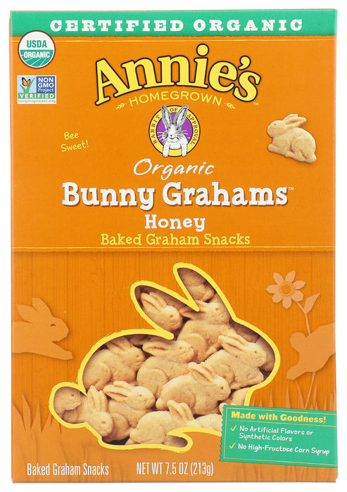 ANNIE'S HOMEGROWN: Bunny Grahams Honey Whole Grain Snacks, 7.5 oz