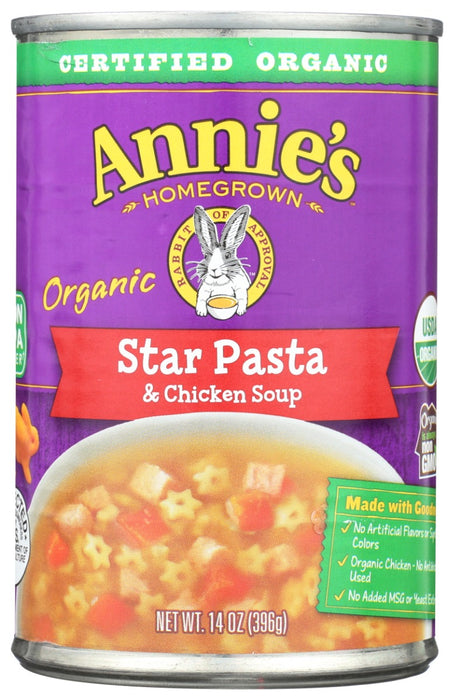 ANNIE'S HOMEGROWN: Organic Star Pasta & Chicken Soup, 14 oz