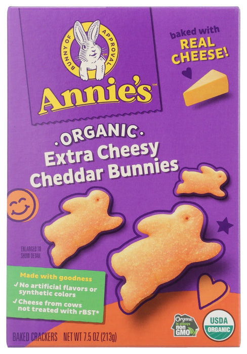 ANNIE'S HOMEGROWN: Cheddar Bunnies Extra Cheesy, 7.5 Oz