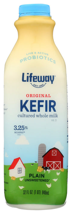 LIFEWAY: Kefir Lowfat Traditional Milk Plain Unsweetened Smoothie, 32 oz