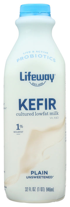 LIFEWAY: Kefir Plain Cultured Lowfat Milk Smoothie, 32 oz