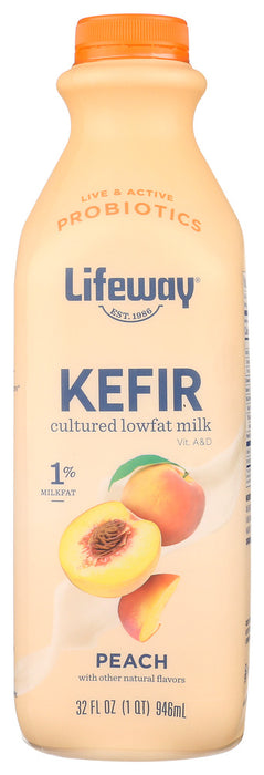 LIFEWAY: Kefir Peach Cultured Lowfat Milk Smoothie, 32 oz