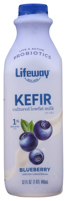 LIFEWAY: Kefir Lowfat Cultured Milk Blueberry Smoothie, 32 oz
