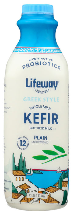 LIFEWAY: Greek Style Plain Kefir Unsweetened, 32 oz