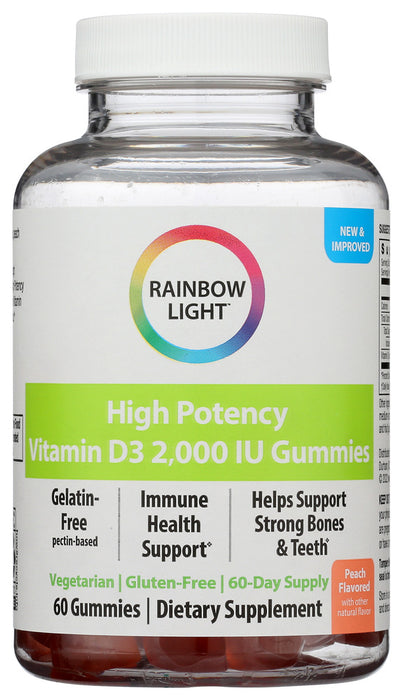 RAINBOW LIGHT: High Potency Vitamin D3 2000 IU Gummies, 60 pc