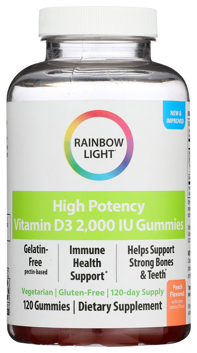 RAINBOW LIGHT: High Potency Vitamin D3 2000 IU Gummies, 120 pc