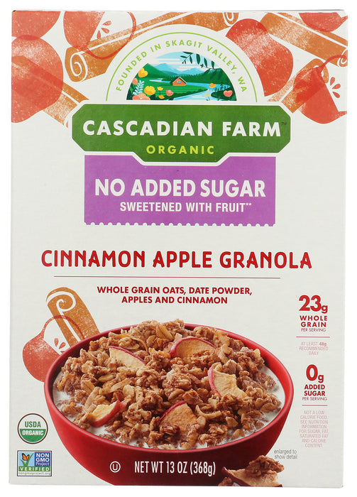 CASCADIAN FARM: Apple Cinnamon Granola No Added Sugar, 13 oz