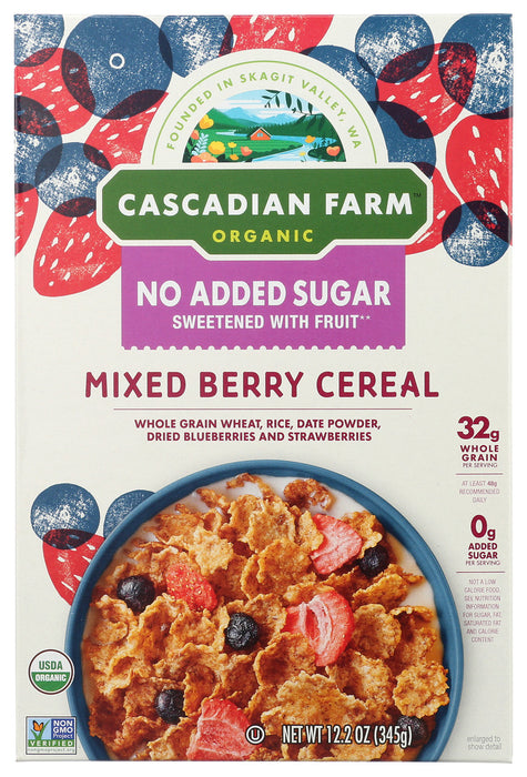 CASCADIAN FARM: Mixed Berry Cereal No Added Sugar, 12.2 oz
