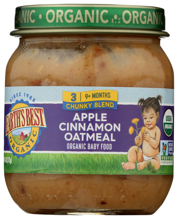 EARTHS BEST: Jr Apple Cinnmn Oat Org, 4 oz