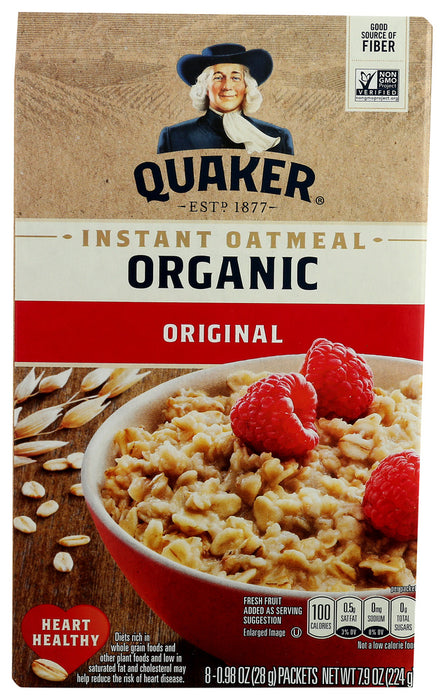 QUAKER: Organic Instant Oatmeal Original, 7.9 oz