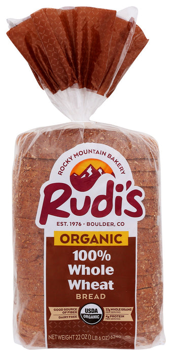 RUDI'S: Organic Bakery Organic 100% Whole Wheat Bread, 22 oz