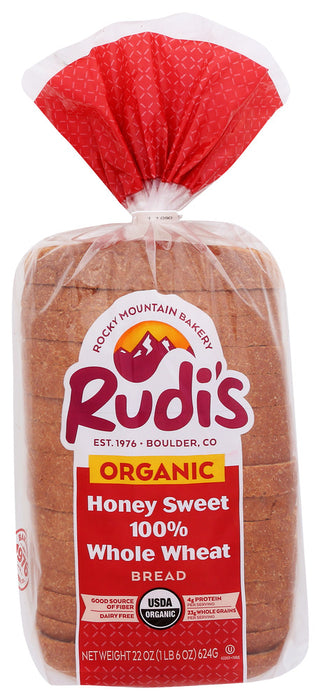 RUDIS: Organic Bakery Organic Honey Sweet Whole Wheat Sandwich Bread, 22 oz