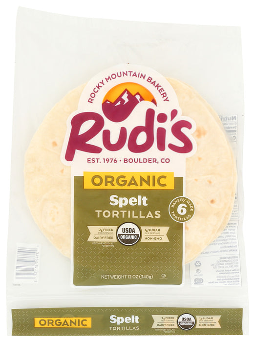 RUDIS: Organic Spelt Tortillas, 12 oz