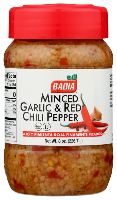 BADIA: Spice Grlc Minced Redchil, 8 OZ