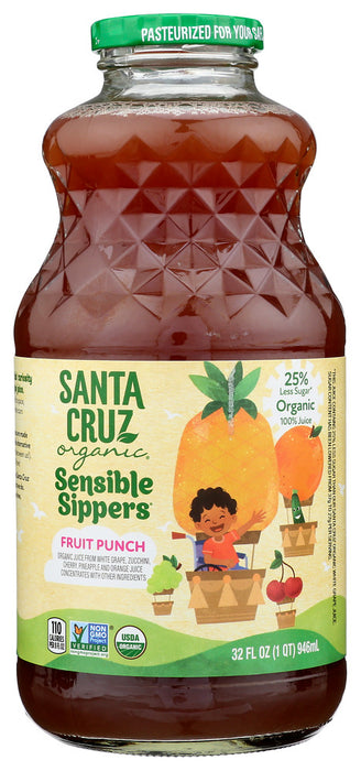 SANTA CRUZ: Organic Sensible Sippers Fruit Punch, 32 fo