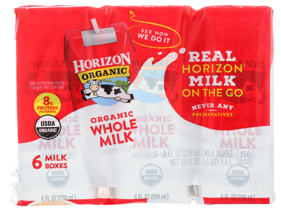 HORIZON: Organic Whole Milk 6 Count, 48 fo