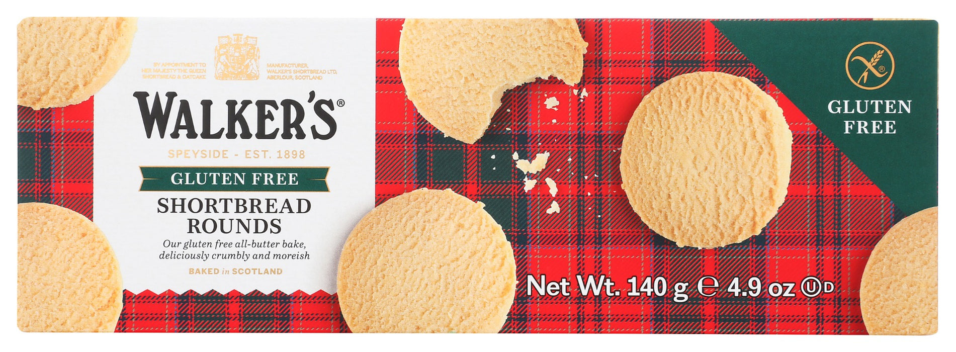 WALKERS: Gluten Free Shortbread Rounds, 4.9 oz