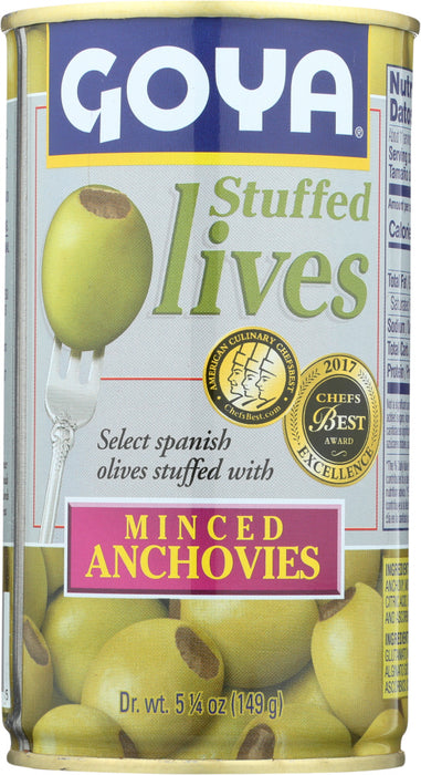 GOYA: Olives Stuffed With Minced Anchovies, 5.25 oz