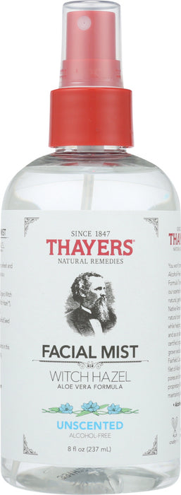 THAYERS: Alcohol Free Unscented Facial Mist Witch Hazel And Aloe Vera Formula, 8 oz