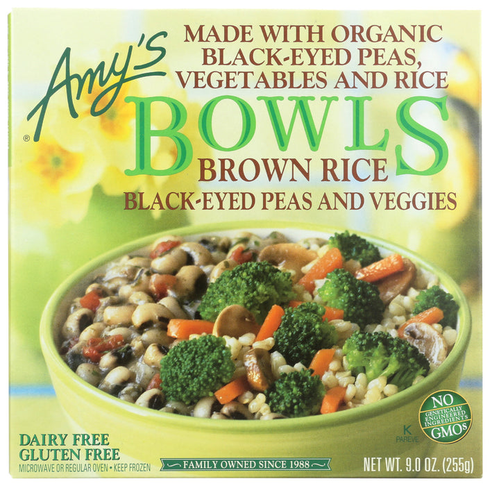 AMY'S: Brown Rice Black-Eyed Peas & Veggies Bowl, 9 oz