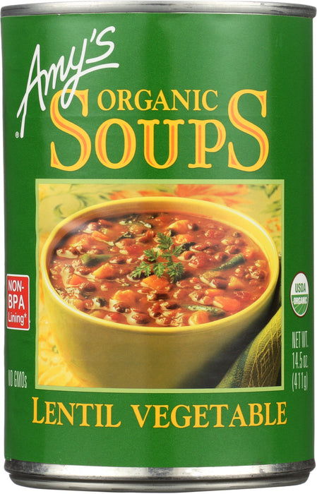 AMY'S: Organic Lentil Vegetable Soup, 14.5 oz