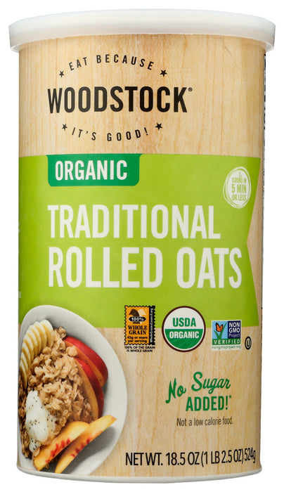 WOODSTOCK: Traditional Rolled Oats, 18.5 oz