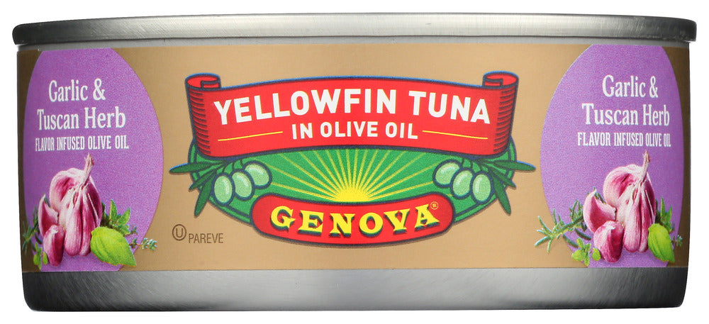 GENOVA: Tuna Yellowfin Garlic Herb Olive Oil, 5 oz