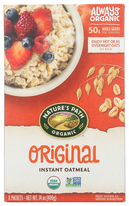 NATURE'S PATH: Organic Instant Hot Oatmeal Original 8 Packets, 14 oz