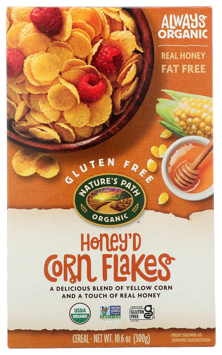 NATURES PATH: Organic Honey'D Corn Flakes Cereal, 10.6 oz