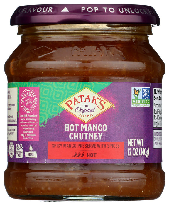 PATAK'S: Hot Mango Chutney, 12 oz