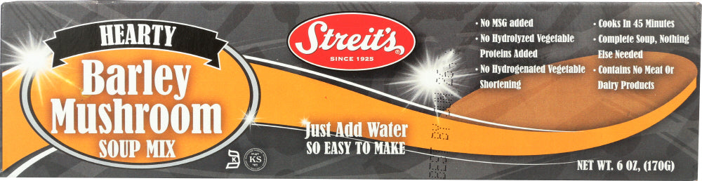 STREITS: Soup Mix Barley Mushroom, 6 oz