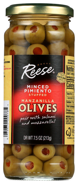 REESE: Olive Stfd Manz Pimnto Plcd, 7.5 oz