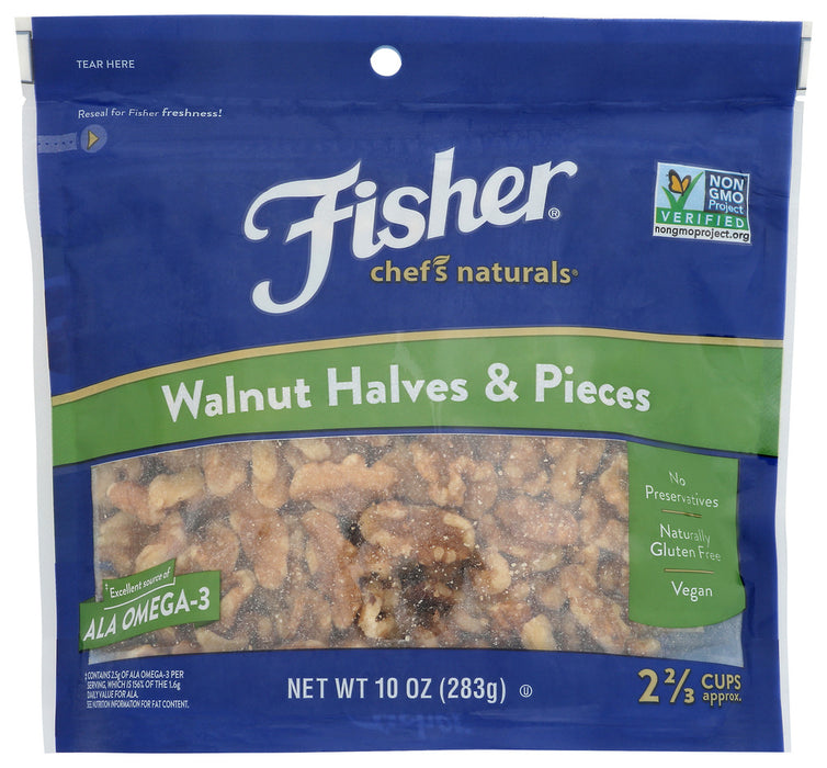 FISHER: Walnut Halves and Pieces, 10 oz