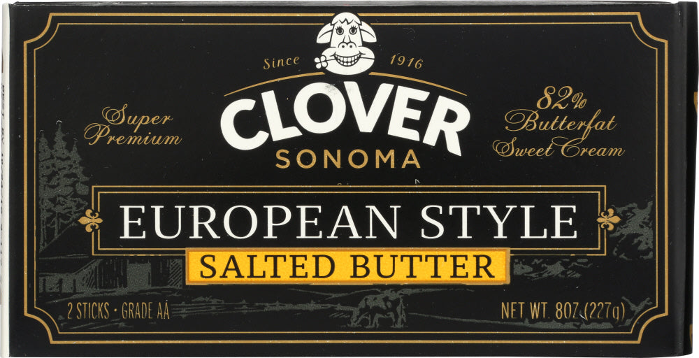 CLOVER SONOMA: European Style Salted Butter, 0.5 lb