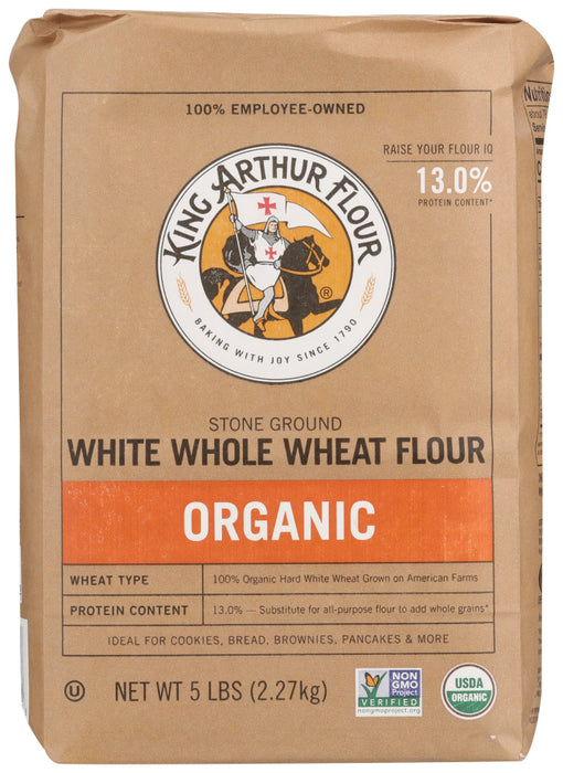 KING ARTHUR: Organic White Whole Wheat Flour, 5 lb
