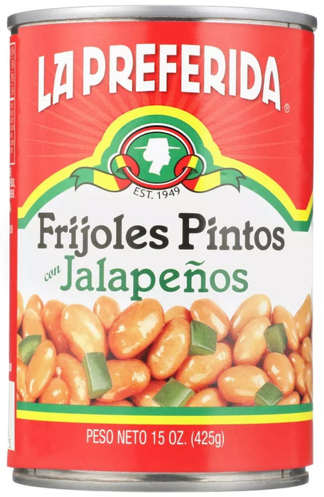 LA PREFERIDA: Pinto Beans With Jalapeno, 15 oz