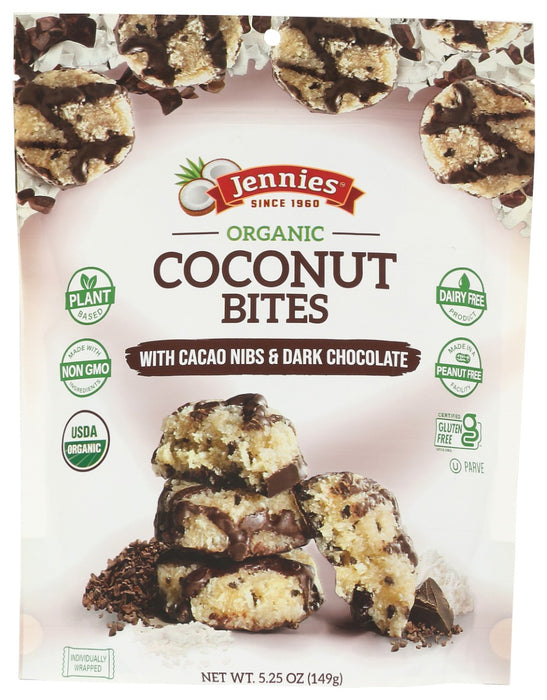 JENNIES: Organic Coconut Bites With Cacao Nibs, 5.25 oz