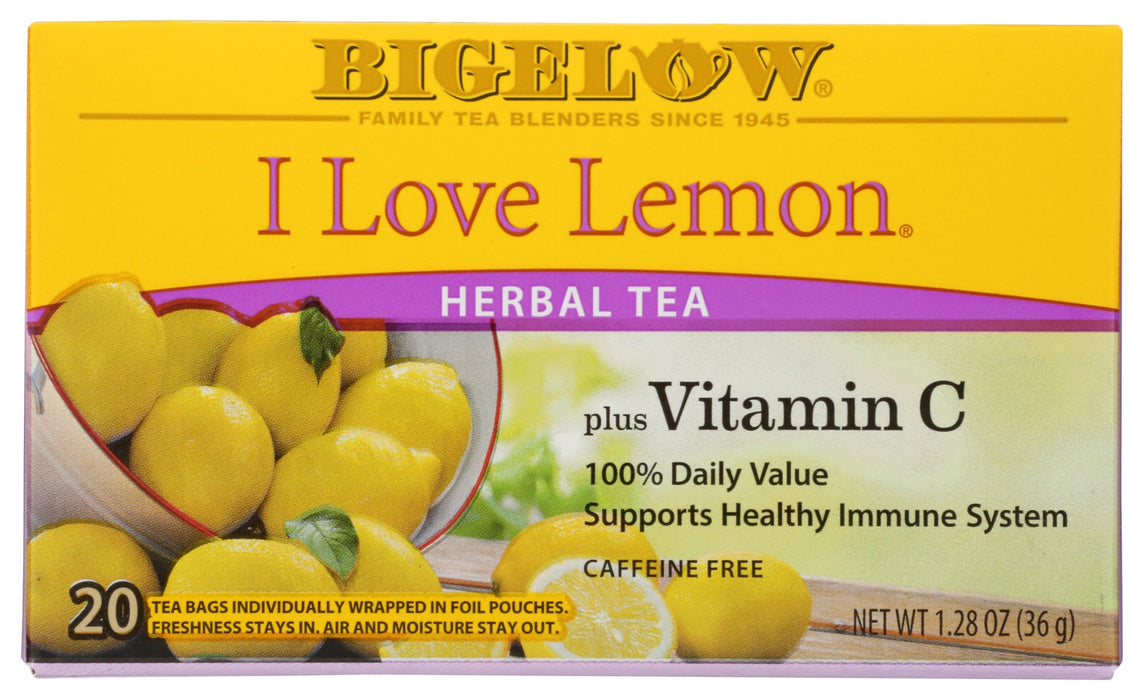 BIGELOW: Herbal Tea Caffeine Free I Love Lemon, 20 Tea Bags