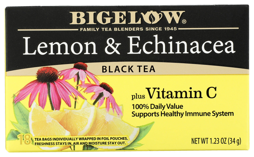 BIGELOW: Lemon Echinacea Black Tea Plus Vitamin C 18 Teabags, 1.23 oz