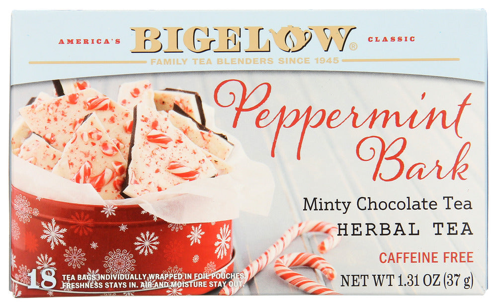 BIGELOW: Peppermint Bark Herbal Tea 18 Teabags, 1.31 oz
