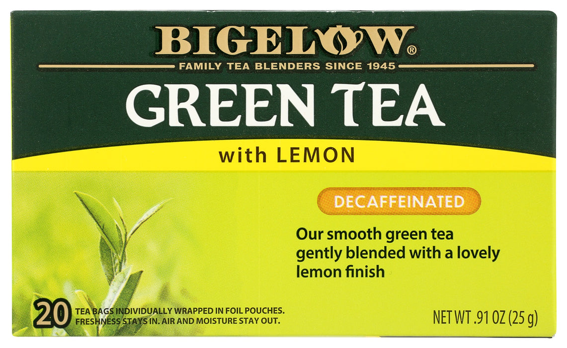 BIGELOW: Green Tea with Lemon Decaf 20 Bags, 0.91 oz