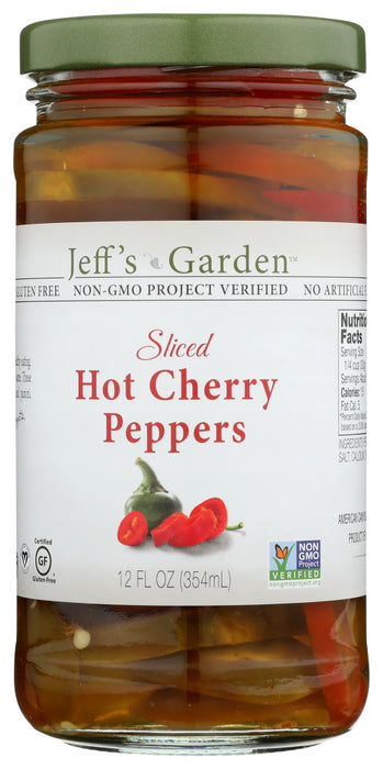 JEFF'S NATURALS: Sliced Hot Cherry Peppers, 12 oz