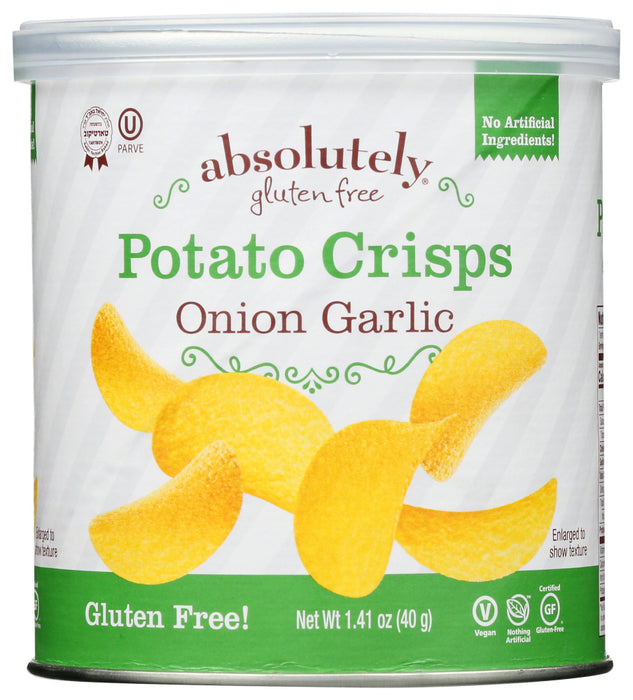 ABSOLUTELY GLUTEN FREE: Onion Garlic Potato Crisps, 1.41 oz