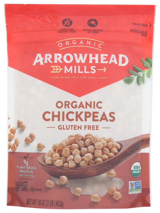 ARROWHEAD MILLS: Organic Garbanzos Chickpeas, 16 oz