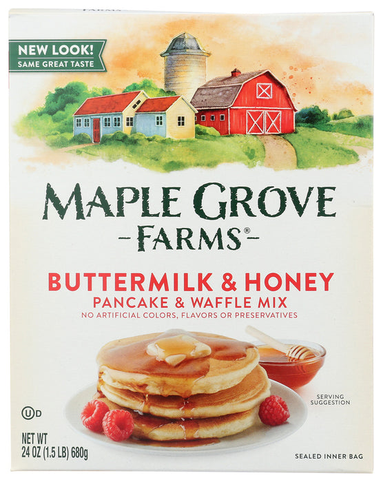MAPLE GROVE: Mix Pancake Buttermilk Honey, 24 oz