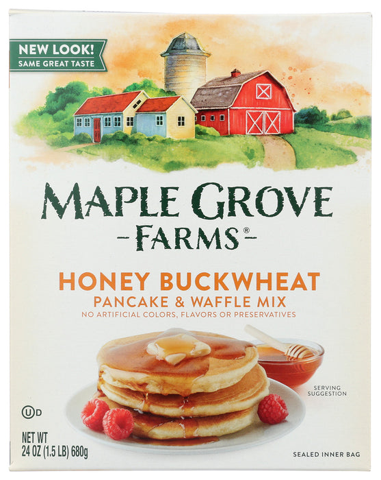 MAPLE GROVE: Mix Pancake Buckwheat Honey, 24 oz