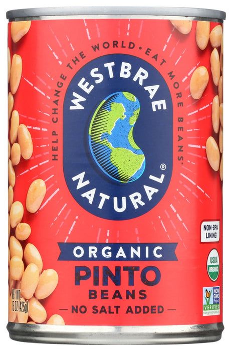 WESTBRAE: Organic Pinto Beans No Salt Added, 15 oz
