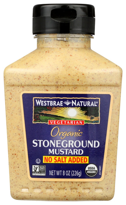 WESTBRAE: Natural Stoneground Mustard No Salt Added, 8 oz